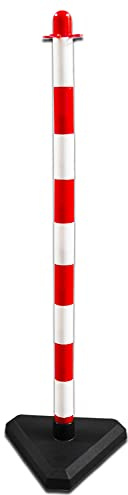 UvV Kettenständer-Set Lugano rot-weiß (Kettenständer ohne Kunststoffkette und Verbindungsglieder, Einhängehaken) (1 Pfosten)