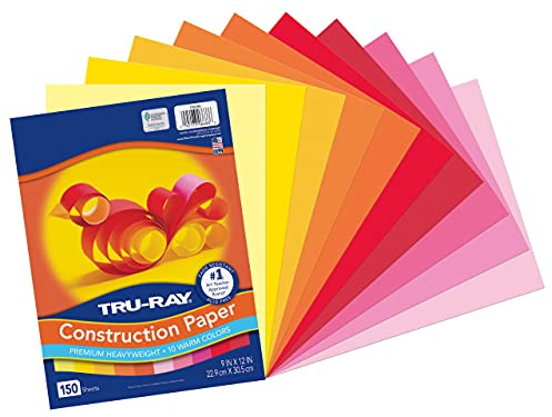 Tru-Ray Construction Paper, Warm Colors, 150 Sheets