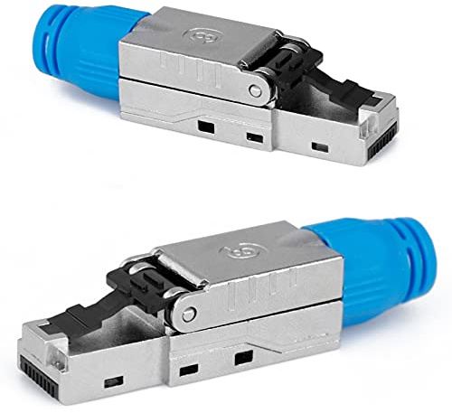 HASA zone 2 x Conector RJ45 Cat 8 Macho sin Herramientas, Crudo Conector para Cable LAN Ethernet Cat 8, Enchufe RJ45 de Alta Velocidad 40 GBit/s 2000 MHz