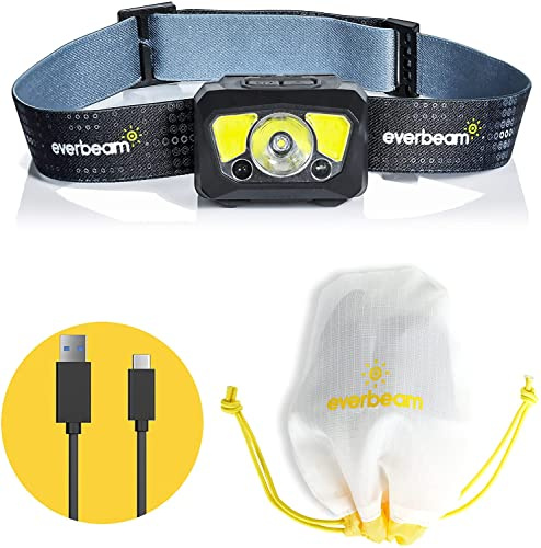 Everbeam H7 Stirnlampe – Wasserfester LED-Akku mit 28 Std. Laufzeit – 1100 Lumen Leistung – Ideale Taschenlampe für Outdoor-Aktivitäten, Wandern, Camping, Angeln, Stromversorgung bei Stromausfall