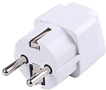 BOROCO Europa-reseadapter universell AC 250 V 10A EU-uttag universell strömförsörjning RU ES USA-konverteringsuttag uttag för eluttag Europa(vit)