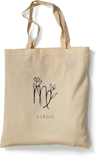 tradercat Jutebeutel bedruckt mit Motiv, Stoffbeutel bedruckt aus 100% Baumwolle - Tote Bag, Einkaufsbeutel, Einkaufstasche, Shopper und Baumwolltasche mit langen Henkeln, Sternzeichen Stier
