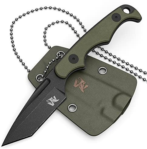 Wolfgangs ACUS Neck Knife Messer - inklusive Kydex Scheide und Kugel Halskette zum umhängen - Mini Survival Outdoor Messer für jeglichen Gebrauch