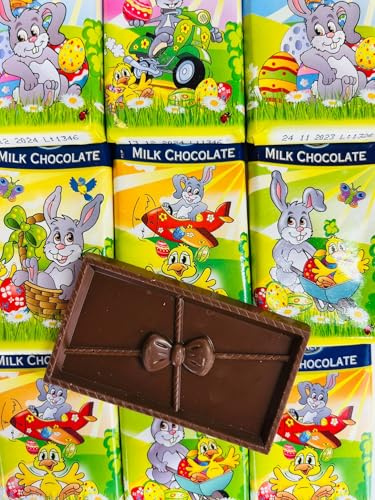 5x 15g Oster Schokotäfelchen Set I 75g Milchschokolade Tafeln im Osterdesign I Ostergeschenke Kinder und Erwachsene I Osterkorb Suessigkeiten I Osternest Schokolade