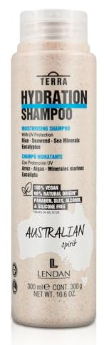 LENDAN - Champú Hidratante - Terra Hydration Shampoo - 300 ml - para Cabellos Secos - con Protección UV - Hidratación Profunda Cabello - Anti Encrespamiento - sin Parabenos ni Siliconas