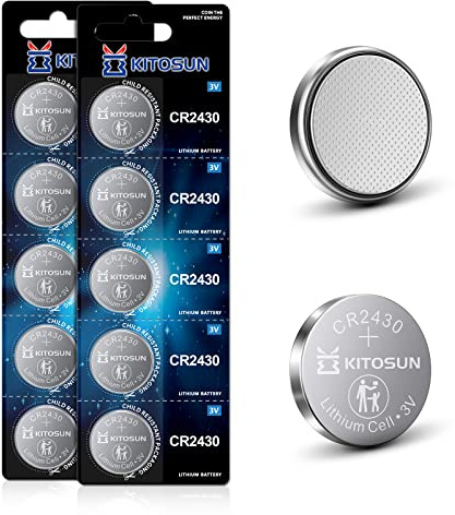 CR2430 3V Lithium Knopfzellen Batterien – CR 2430 Lithium Zelle Knopf Batterie Akku für Volvo Auto Schlüsselanhänger Fernbedienung Fossil Hybrid Watch Armbanduhr Radio Sicherheitssystem (10 Stück)
