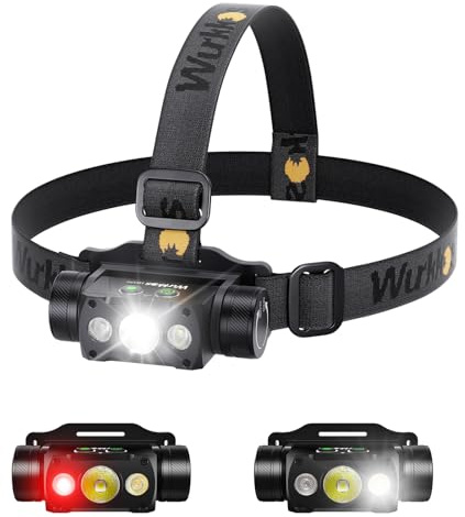 Wurkkos HD50 4000 Lumens Super Bright Headlamp, Head Lamp with Red Light Mode, High CRI, LED Headlamp with Magnetic Tailcap, Rechargeable Headlamps for Adults, Camping, Night Fishing, Hiking, IPX67
