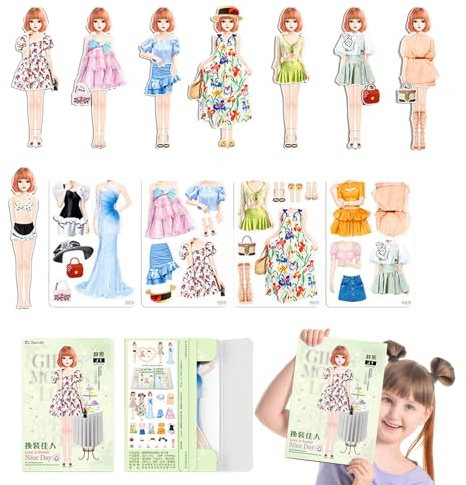 Genikeer 2024 Neue Magnetische Prinzessin Dress Up Papierpuppe | Magnetische Prinzessinnen Anziehpuppe Aus Papier | Anziehpuppen Magnetisch | Magnet People Clothes Puzzlespiel Für Kinder Ab 4+
