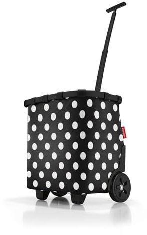 reisenthel carrycruiser dots White - Portable Shopping Trolley with Sturdy Aluminum Frame, Shoulder Strap and Removable mesh Inner Bag -Water-Repellent