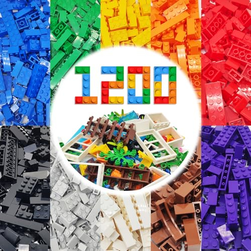 WYSWYG 1200 Teile Bausteine, 1.6 kg Steine Box, Kompatibel, Basic Building Bricks Set, Geeignet für Jungen und Mädchen ab 6 Jahren