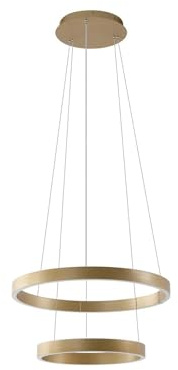 Lucande LED Smart Home Pendelleuchte Yonam dimmbar mit Leselampe (Modern) in Gold/Messing aus Aluminium (1 flammig,) - Deckenlampe Esstischlampe Smarte Hängelampe,Smarte Hängeleuchte