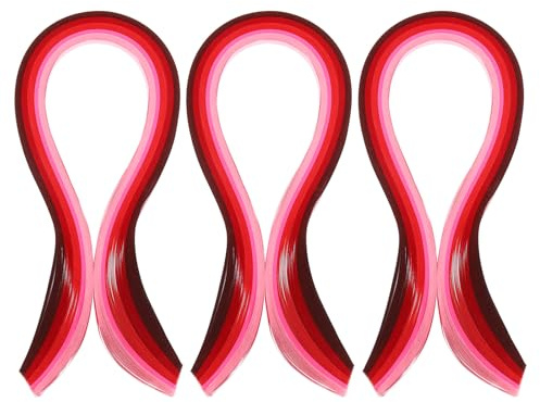 PATIKIL 390 x 7 mm Quilling Papierstreifen Papier Quilling, 300 Stück Origami Fröbelstern Papierstreifen Streifen Set für Kunst, DIY, Handarbeit, Weihnachten, Farbverlauf Rot