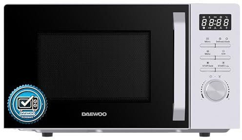 Daewoo MD-FC206GS Micro-ondes 2 en 1 avec gril, 20 L, puissance 700 W, grille 800 W, 8 programmes automatiques, 5 niveaux, minuterie, noir