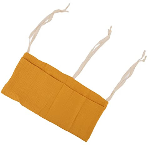 Babybett-Aufbewahrungs-Hängetasche mit Verstellbarem Riemen, 2 Taschen für Spielzeug, Puppen, Aufbewahrungstasche (Kurkuma)
