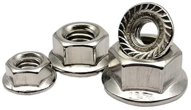 2/5/10/25 Stück M3 M4 M5 M6 M8 M10 M12 DIN6923 Edelstahl Sechskant Sechskantkopf gezackte Spinlock Flansch Kontermutter(25pcs M5)