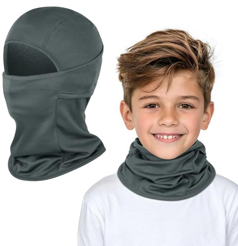 Kiiwah Passamontagna Bambini Multifunzione Balaclava Antivento Maschera da Ciclismo Traspirante Berretti Cappello con Scaldacollo per Ragazzi Ragazze Sport all'Aria Aperta Primavera, Autunno, Inverno