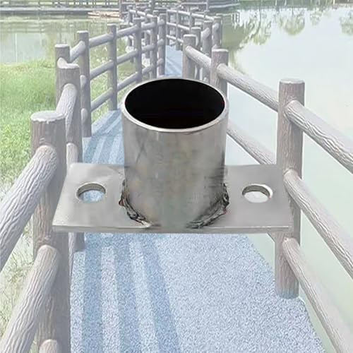 soporte para postes Base redonda de acero inoxidable de 30, 50, 80 y 120 mm de altura, con anclaje metálico atornillado, para columnas con tornillos para(D 40 MM H 50 MM)