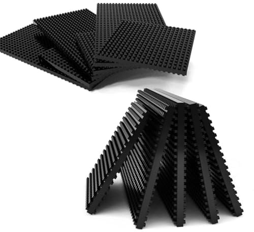xinzyxx Anti Vibration Gummimatte, Doppelseitige Griff Stoßdämpfende Pads für Kompressor Drucker Laufband, Schalldämmende Isolierfüße für Industriemaschinen Fitnessgeräte(115 * 115mm,20mm)