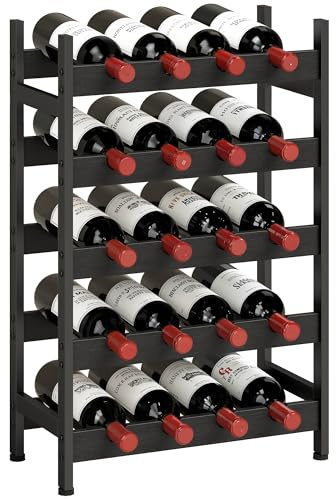 HOMCOM Wine Rack 5-Tier Freestanding Holder with 20-Bottle Capacity Black