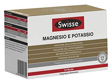 Swisse Magnesio e Potassio, Integrazione di Sali Minerali, Integratore Alimentare, 24 Buste