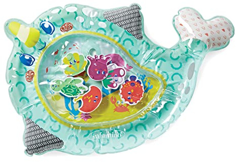 Infantino Pat & Play Water Mat - Tappeto Acqua Neonato. Tappeto gioco neonato tummy time gonfiabile, dimensioni 24.8 x 18.7 cm, adatto a neonati e bambini un po’ più grandi.