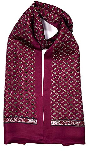 UK_Stone Klassisch 100% Seide Paisley Blumen Doppelschicht Halstuch Herren Schal 11MM