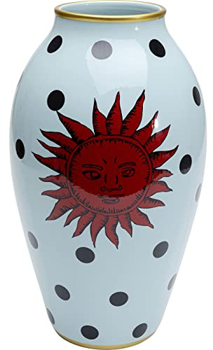 Kare Design Deko Vase Cohesion, Blumenvase, Tischvase, blau, Artikelhöhe 40cm