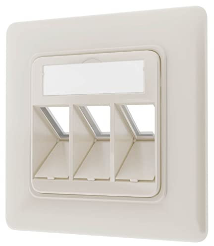 HB-DIGITAL Presa di rete per 3 prese Keystone Module Jacks, scatola di giunzione vuota, ad esempio LAN RJ45, LAN Ethernet a 3 porte, schermata, senza attrezzi RAL9010