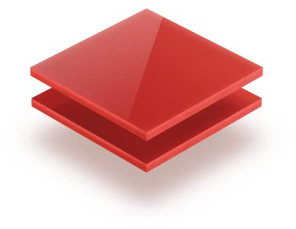 Feuille acrylique Rouge opal 3 mm - d'une dimension allant de 10x10 cm à 100x230 cm. Résistance aux UV, PMMA de haute qualité, Film protecteur sur les deux faces, Ne présente aucun bord tranchant.