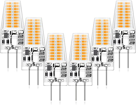 Auting G4 Led Warmweiß Birnen, 3W G4 LED Birnen 12V, Ersatz für 30W Halogenlampen, Energiesparlampe 3000K, 300LM AC/DC LED Lampen Nicht Dimmbar, 6er Pack
