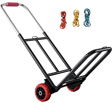 Perfeclan Klappbare Sackkarre, Gepäckwagen, Verstellbarer Einkaufswagen, Gepäckwagen, für Büro, Transport, Einkaufen