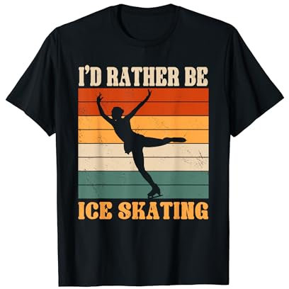 Tolles Eislaufen Retro Outfit Eiskunstläufer Love Schlittschuhe T-Shirt