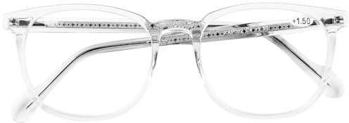 DOOViC Lesebrille Blaulichtfilter Übergröße/Sonnenbrille mit Sehstärke | Modern Große Gläser Lesehilfe mit Stärke für Damen