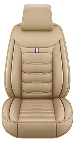 LICOME Auto Sitzbezüge Sets für Smart 451 Fortwo 2009 2010 2011 2012 2013 2014, 5 Sitzer Wasserdicht Atmungsaktiv Leder Autositzbezug Vorne Hinten Schonbezüge, Innenraum Zubehör,E Beige