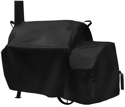 Suphomeware Waterproof Grill Cover for Oklahoma Joe’s Highland Offset Smoker, Heavy Duty Black Smoker Cover
