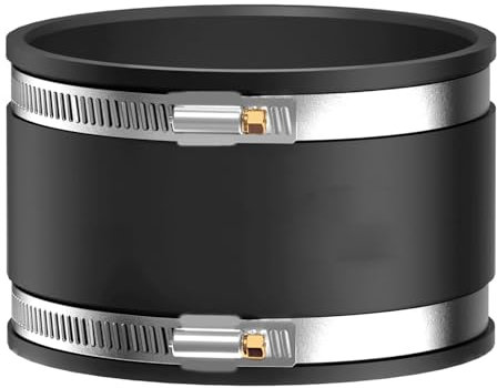 100mm Flexible Gummi Muffe - Gummikupplung mit Edelstahlschellen - Rohrverbinder für Rohrventilator, Lüftungssystem Lüftung Rundrohr Ventilation Lüftungskanal, Kohlefilter, Starres Rohr, Stahlrohr
