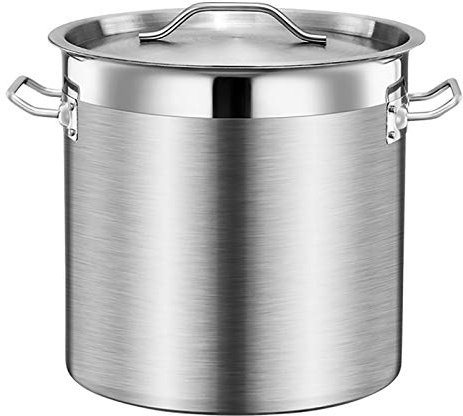 OWOHYG Olla de inducción Profunda de Acero Inoxidable con Tapa, Olla de cocción para elaboración de Cerveza, Olla Grande de Acero Inoxidable(36 * 36cm)