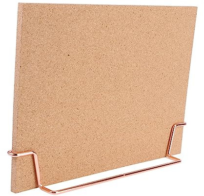 LAPYAPPE Wooden Thick Cork Board Bulletin Board with Stand for Office Pubs Menu Display and Notes