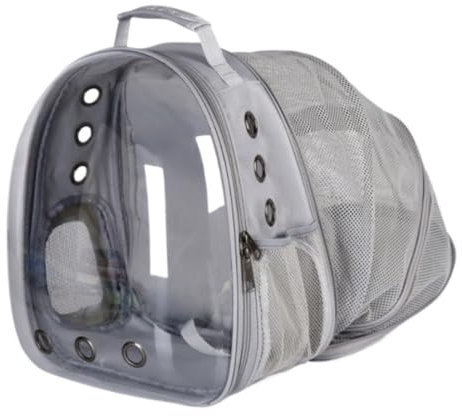 IWENZHKPA Katzenrucksack Hunderucksack Haustier-Rucksack, Erweiterbar, Belüftet, Transparent, Für Große Katzen, Wandern, Reisen Katzen Transport Tasche(B)