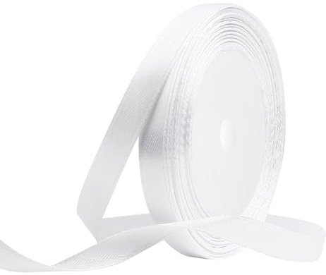 OUTPGAGA Weiß Satinband 10mm x 22m Geschenkband für Hochzeit Basteln