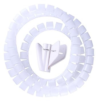 Cable Management Sleeve 150x2. 5cm White PE Wire Cover for Home Office