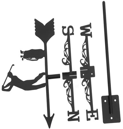 KONTONTY Wetterfahne Aus Eisen Für Garten Windanzeiger Als Dekoration Richtungsanzeiger Outdoor Gartenstecker Metall Wetterfahne Für Draußen