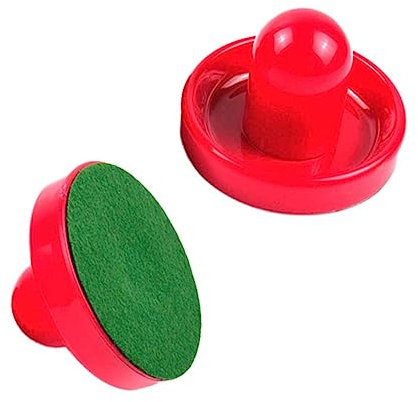 FOYTOKI 2stücke Air Hockey Schieber Ersatz Pucks Und Griffe Ergonomische Rote Hockey Paddles Für Spieltische Zubehör Für Komfortable Tischspiel Drücker Langlebiges Zubehör