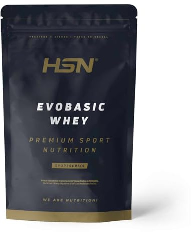 HSN Evobasic Whey (Whey Protein Concentrate WPC) | Fresa 2Kg = 67 Batidos por Envase | Concentrado de Proteína de Suero con Lactasa | No-GMO, Vegetariano, Sin Gluten ni Soja