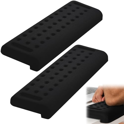 2 Stück L-Förmige Handballenauflage Tastatur, Memory Foam Rutschfeste Handauflage Tastatur, Ergonomische armauflage schreibtisch, Abnehmbar Handgelenkauflage für Büro Heim Schreibtisch (30x10x2cm)