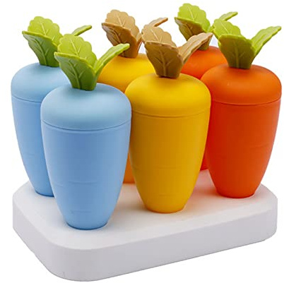Molde de helado reutilizable para forma creativa de zanahoria, fácil de limpiar, paletas de dentición para niños pequeños