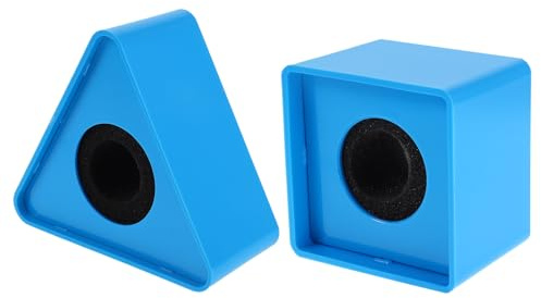 2pcs Mic Flag Station Square Triangular Navy Abs Sponge | Broadcast Logo Holder for Media Events, Portable with Sturdy Base, for News Reporters and On-the-spot Interviews