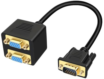 Adaptador de monitor doble, cable divisor VGA, 1080p, compatible con proyectores de PC