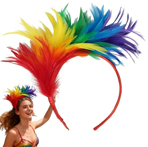 YOFDAL 1 Pièce Bandeau Plumes, Années 1920 Fascinateur Plumes pour Femmes, Vintage Serre Tete, Accessoires Cheveux pour Cocktail Mariage Goûter Décoration（A）