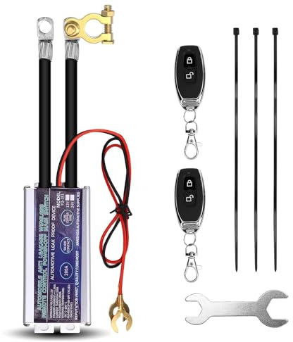Desconectador de Bateria Coche 12V, Interruptor de Desconexión de Batería Remota en Automóvil, Corta Corriente Bateria Coche, Interruptor de Desconexión Automática para Camper Camión Moto Barco
